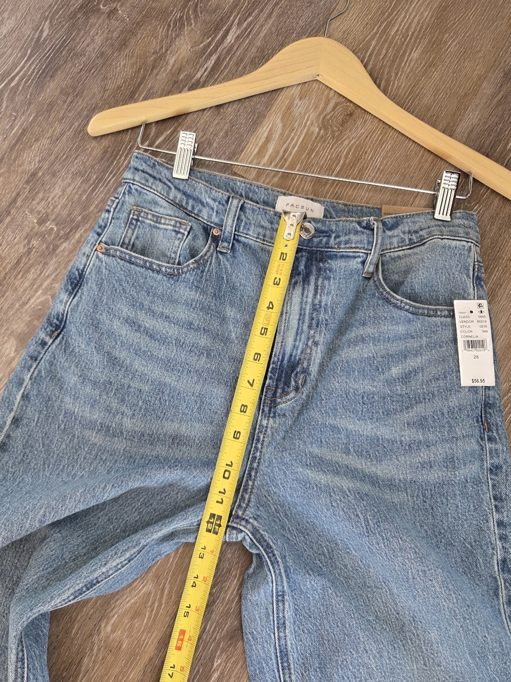 PacSun Nora Wide Leg Flare Blue Denim Jeans NWT High Rise High Waist Cropped - Picture 10 of 15